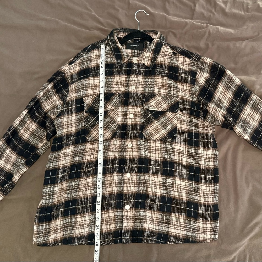 Represent Flannel Black/Brown cotton overshirt - size XL